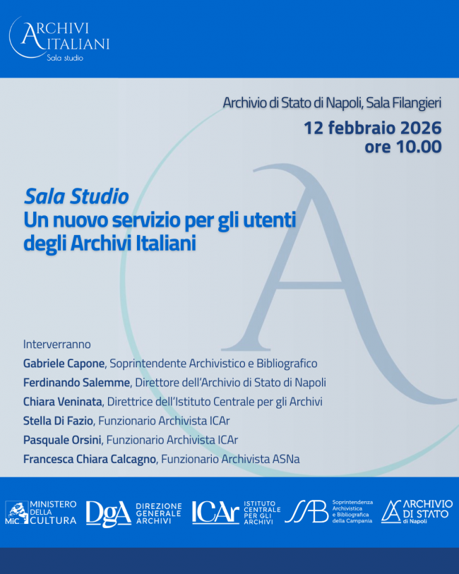 Sala Studio Un nuovo servizio per gli utenti degli Archivi Italiani (1)